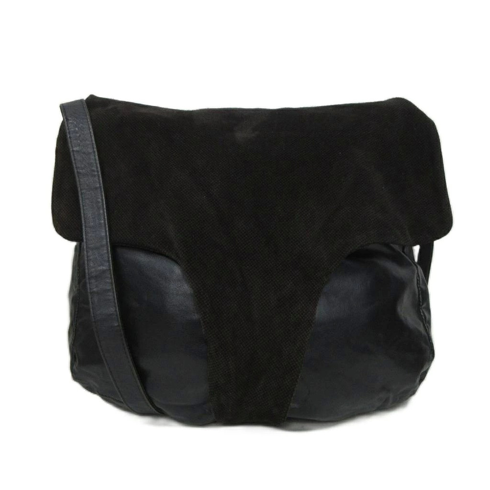 Bottega Veneta Archive Shoulder Bag Sacoche Suede Leather Reversible Dark Brown